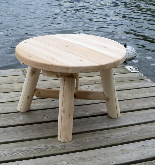 Dundalk Leisurecraft Canadian Timber Log 24" Round End Table 60cm