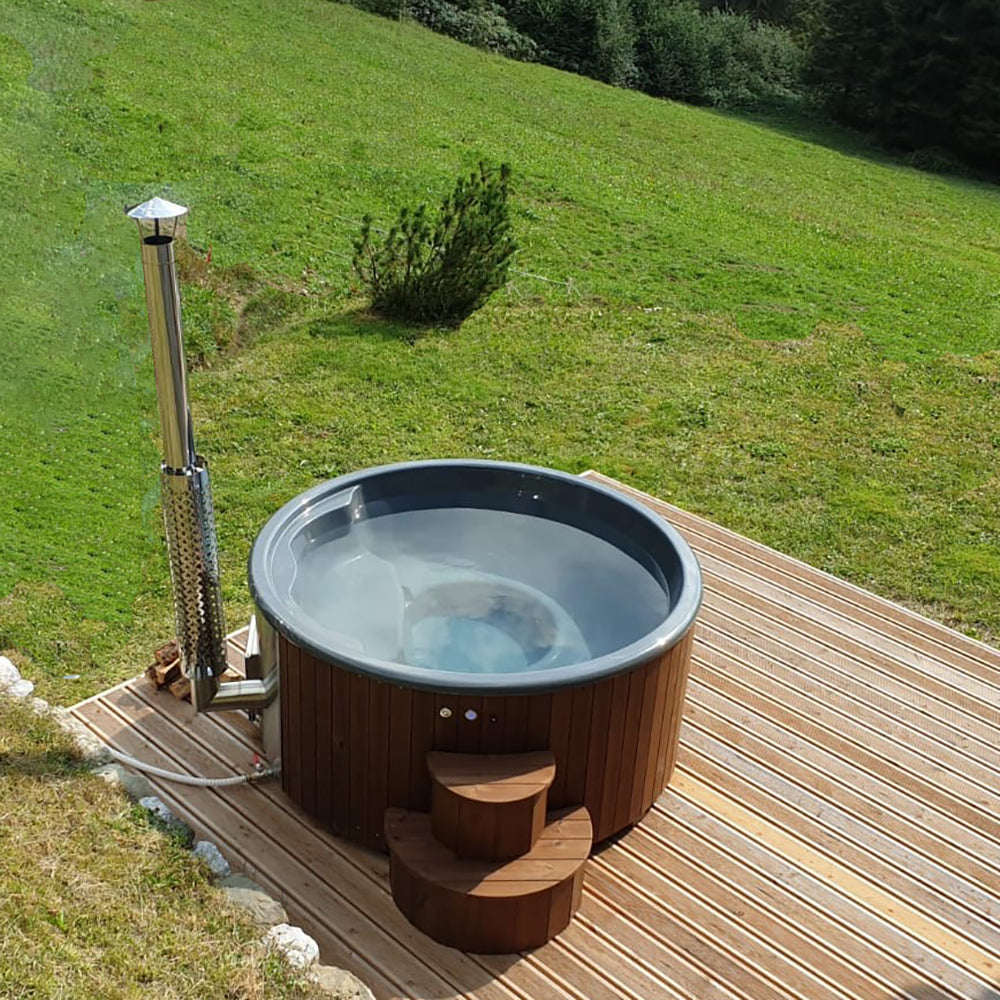Saunalife 6-Person Wood-Fired Hot Tub Spa Model S4B S4N