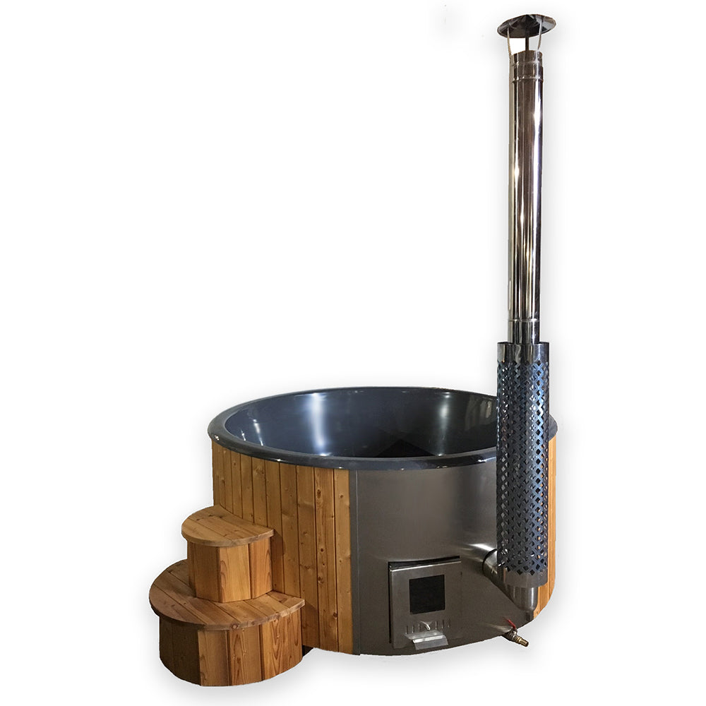 Saunalife 6-Person Wood-Fired Hot Tub Spa Model S4B S4N