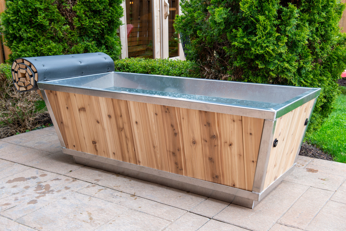 Canadian Timber Cold Plunge Tub Premium Package at Aurora Sanctuary - High-Quality Outdoor Spa with Rustic Charm