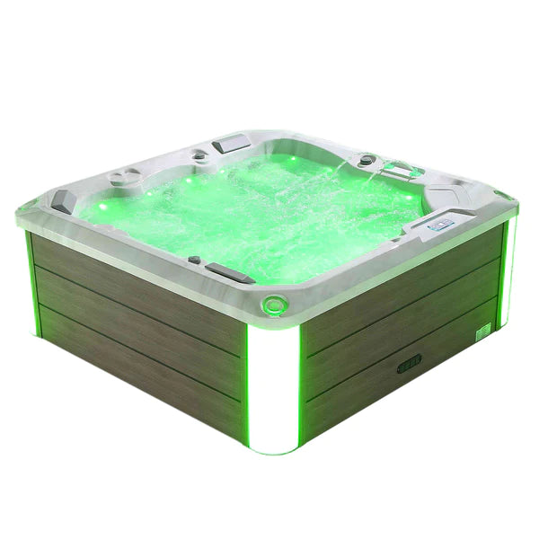 Empava Freestanding Luxury Outdoor Hot Tub - Relax and unwind in style with this 5-person LED hot tub from Aurora Sanctuary
