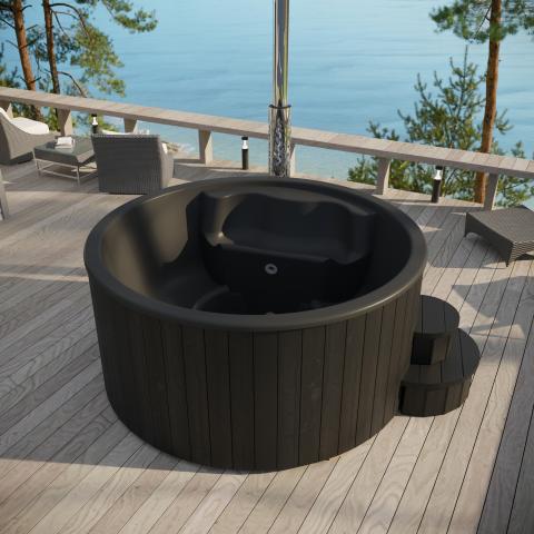 Saunalife 6-Person Wood-Fired Hot Tub Spa Model S4B S4N