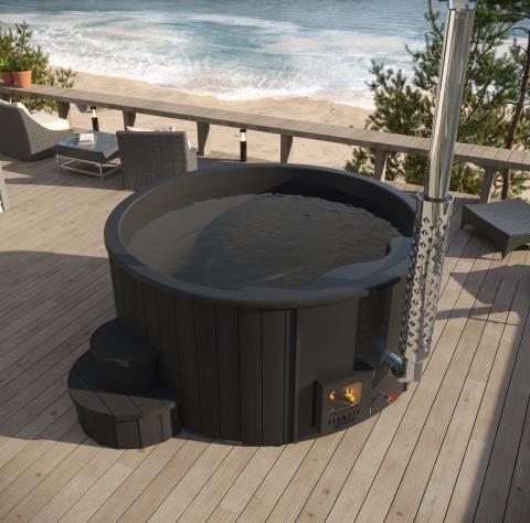 Saunalife 6-Person Wood-Fired Hot Tub Spa Model S4B S4N