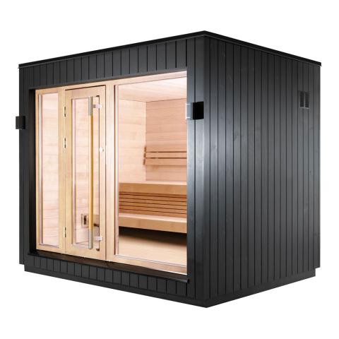 SaunaLife Garden Series: 6-Person Outdoor Sauna from Aurora Sanctuary - Enjoy the finest outdoor sauna experience with this spacious 6-person sauna