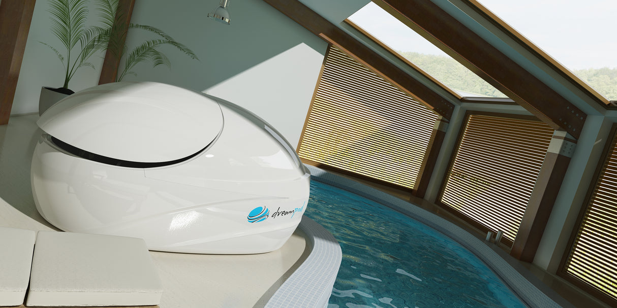 Experience ultimate sensory deprivation with the Dreampod VMAX Float Pod at Aurora Sanctuary - Enhancing relaxation and well-being.