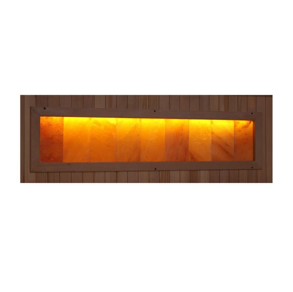 Golden Designs 2-Person Full Spectrum PureTech™ Near Zero EMF FAR Infrared Sauna with Himalayan Salt Bar Canadian Hemlock