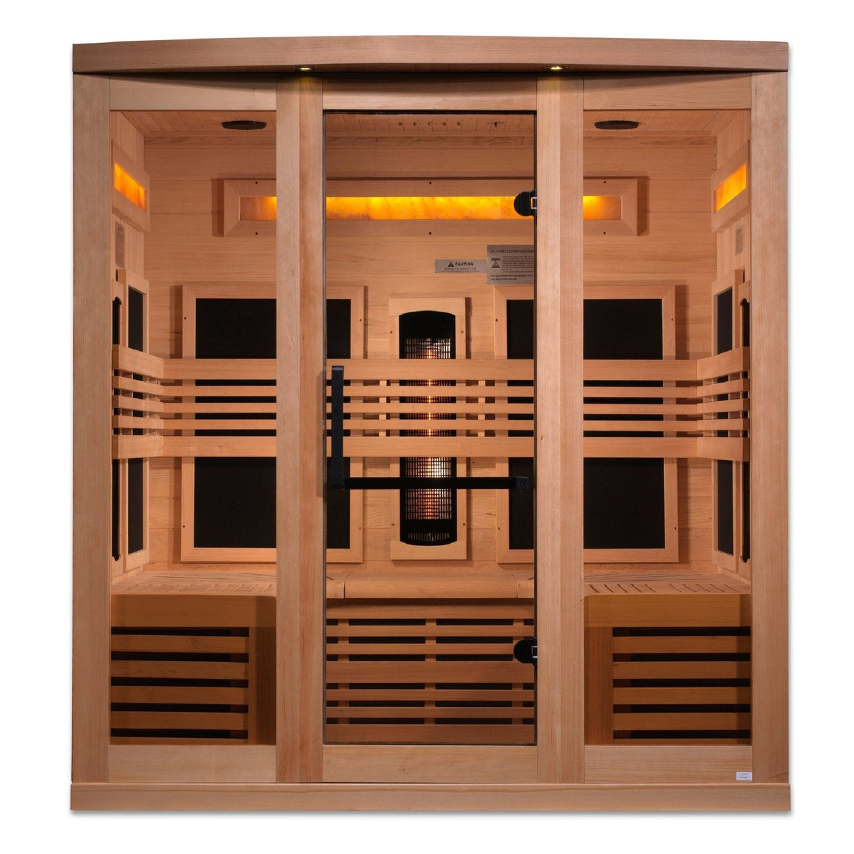 Golden Designs 2-Person Full Spectrum PureTech™ Near Zero EMF FAR Infrared Sauna with Himalayan Salt Bar Canadian Hemlock