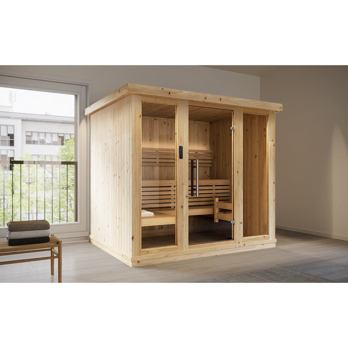 SaunaLife X7 Series: 6-Person DIY Sauna Kit by Aurora Sanctuary - Indoor Home Sauna Image