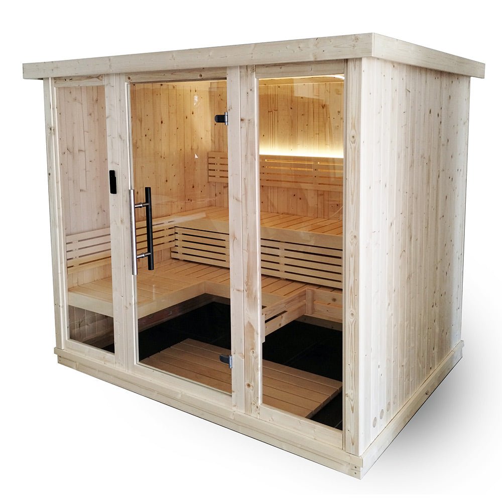 SaunaLife X7 Series: 6-Person DIY Sauna Kit in Indoor Home Setting - Aurora Sanctuary