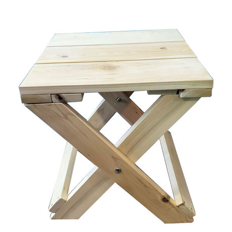 Dundalk Leisurecraft Canadian Timber Adirondack Foldable End Table - White Cedar