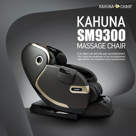 Side profile of Kahuna SM-9300 massage chair highlighting HSL-Track system