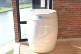 Dreampod Fiberglass Cold Plunge Barrel with Chiller at Aurora Sanctuary - Refreshing White Barrel for Hydrotherapy