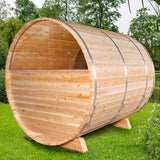 Premium Dundalk Leisurecraft 4-Person Serenity MP Barrel Sauna available at Aurora Sanctuary. Relax and unwind in style with this luxurious sauna option. Shop now!