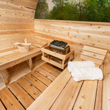 Image of Dundalk Leisurecraft 4-Person Serenity MP Barrel Sauna at Aurora Sanctuary - Relax and Unwind in Style