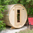 Ultimate relaxation in Dundalk Barrel Sauna at Aurora Sanctuary - Harmony Print