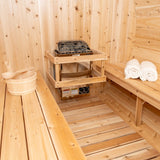 Canadian Timber 6-Person Barrel Sauna from Dundalk Leisurecraft - Relax and unwind in this spacious and luxurious sauna