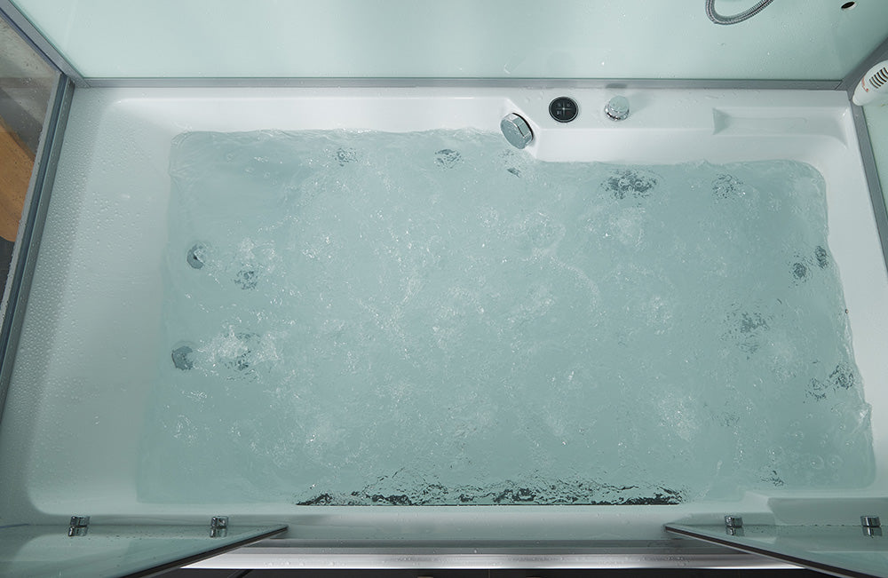 Maya Bath Catania Platinum Steam Shower Tub Combo with Smart TV