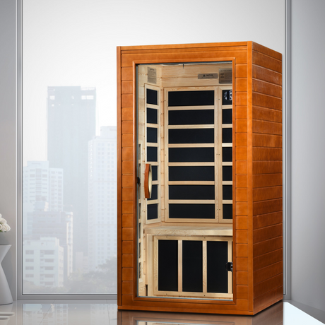 Dynamic Avila Elite 1-2-person Ultra Low EMF Under 3MG FAR Infrared Sauna Canadian Hemlock 