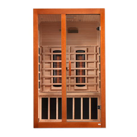 Shop the DYNAMIC SANTIAGO 2-Person Near-Zero EMF Far Infrared Sauna at Aurora Sanctuary - Best Quality and Relaxation Guaranteed