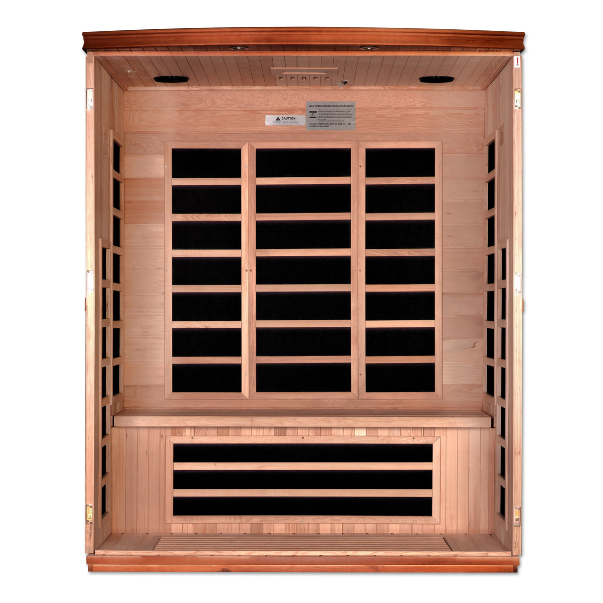 Dynamic Lugano 3-Person Ultra-Low EMF Sauna in a luxurious setting at Aurora Sanctuary