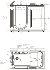 Empava 53WIT02 53-Inch Walk-in Whirlpool Bathtub - Luxurious and Relaxing Spa Experience