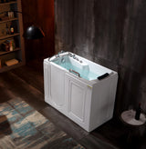 Empava 53WIT02 53-Inch Walk-in Whirlpool Bathtub in a serene setting at Aurora Sanctuary