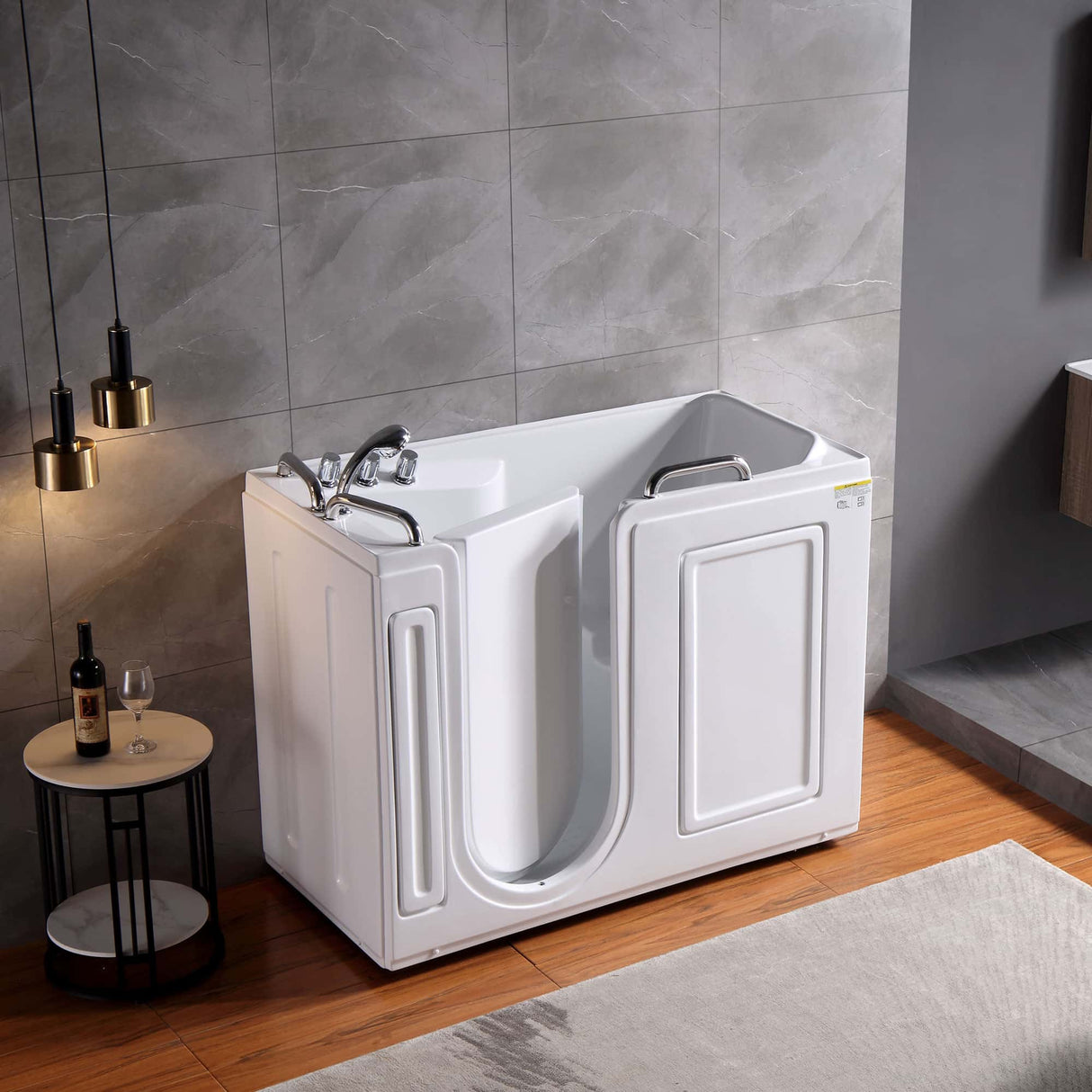 Empava 53WIT373: 53-Inch Walk-In Soaking Bathtub with Shower Scene - Best Quality Soaking Tub for Relaxation at Aurora Sanctuary