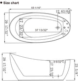 EMPAVA 59AIS04 59 IN. ACRYLIC OVAL WHIRLPOOL FREESTANDING BATHTUB