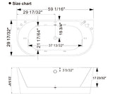 EMPAVA 59AIS06 59 IN. WHIRLPOOL ACRYLIC ALCOVE HYDROMASSAGE BATHTUB