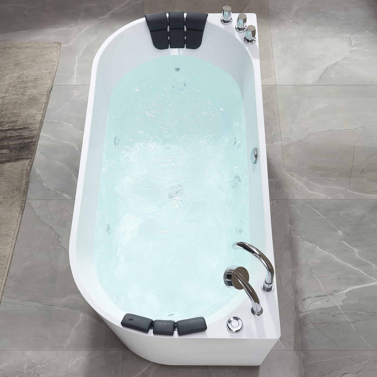 EMPAVA 59AIS06 59 IN. WHIRLPOOL ACRYLIC ALCOVE HYDROMASSAGE BATHTUB