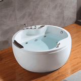 EMPAVA 59JT005 59 IN. WHIRLPOOL ACRYLIC HYDROMASSAGE ROUND TUB