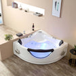 Empava 59JT319LED 59-In Whirlpool Corner Bathtub in a serene sanctuary setting at Aurora Sanctuary