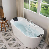 Empava 67AIS01 Freestanding Hydromassage Bathtub in a luxurious bathroom setting at Aurora Sanctuary