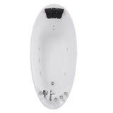 Empava 67AIS02 67-Inch Whirlpool Freestanding Bathtub in Hydromassage Oval Design - Luxury Acrylic Single-Ended Bathtub