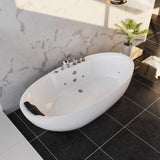 Empava 67AIS13 67-Inch Freestanding Acrylic Bathtub in serene bathroom scene