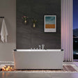 Empava 67 Freestanding Whirlpool Acrylic Hydromassage Bathtub in a luxurious bathroom setting