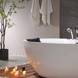 Empava 71AIS14 71-Inch Freestanding Acrylic Bathtub in Oval Design by Aurora Sanctuary