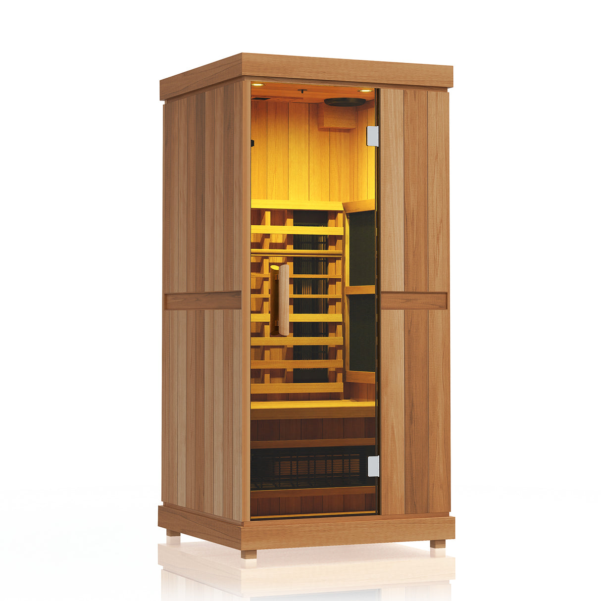 Full Spectrum 1-Person Infrared Sauna - Finnmark FD-1 model in yellow color, available at Aurora Sanctuary