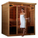 Golden Designs Monaco 6-person PureTech™ Near Zero EMF Under 2MG FAR Infrared Sauna Canadian Hemlock - GDI-6996-01