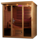 Golden Designs Monaco 6-person PureTech™ Near Zero EMF Under 2MG FAR Infrared Sauna Canadian Hemlock - GDI-6996-01