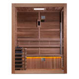 Luxury Golden Designs Hanko 2-Person Indoor Sauna in Gold - Relaxation and Serenity at Aurora Sanctuary