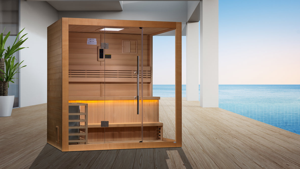 Golden Designs "Forssa Edition" 3-4 Person Traditional Sauna GDI-7203-01 - Canadian Red Cedar Interior