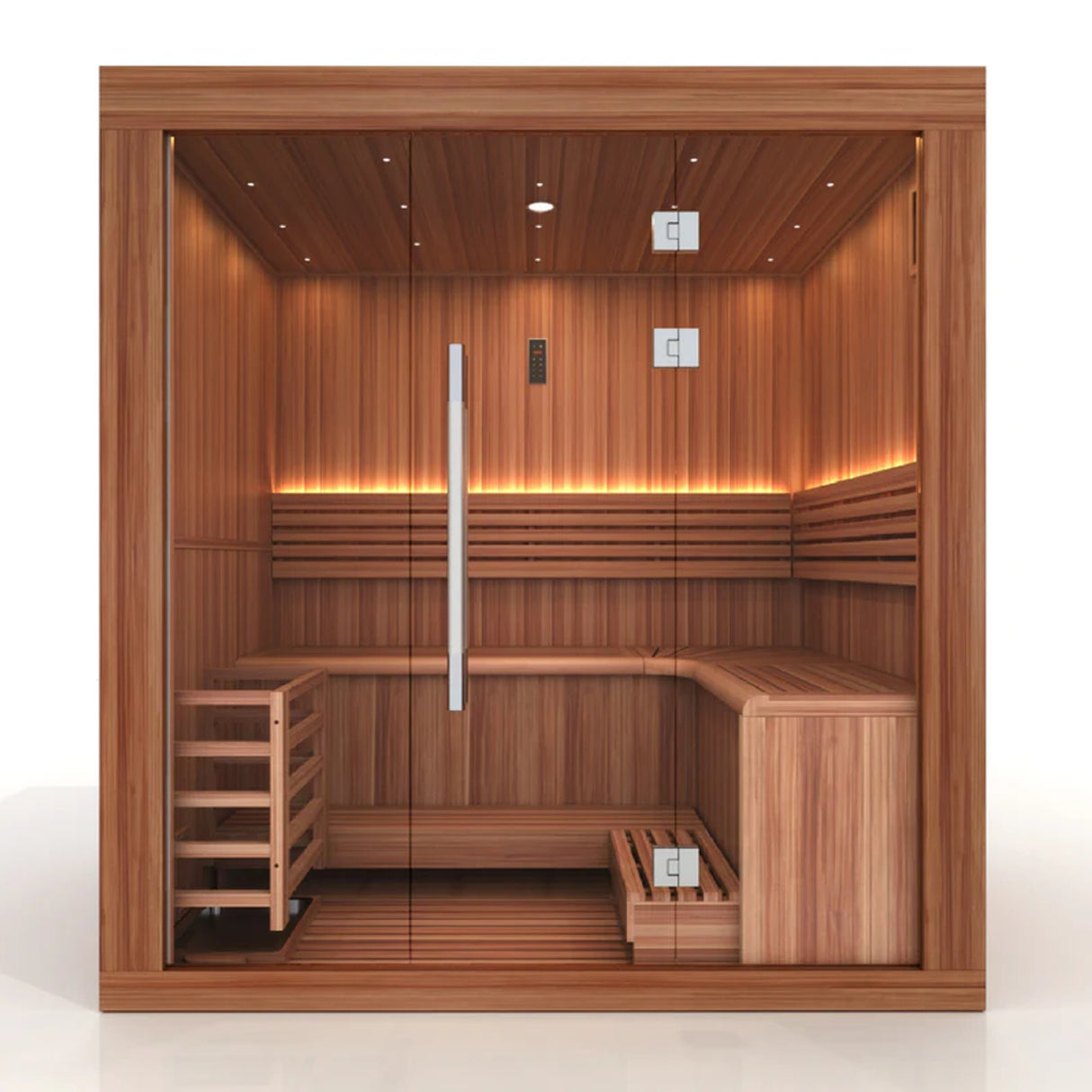 NEW Golden Designs 2025 "Andermatt Edition" 2 - 3 Person Traditional Steam Sauna GDI-7030-01 - Pacific Premium Clear Cedar