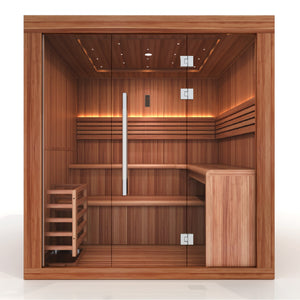 Golden Designs 2025 Osla Edition 6-Person Sauna in Canadian Red Cedar - Luxurious and Spacious Wellness Retreat