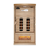 Golden Designs 1-Person Full Spectrum PureTech™ Near Zero EMF FAR Infrared Sauna with Himalayan Salt Bar Canadian Hemlock 