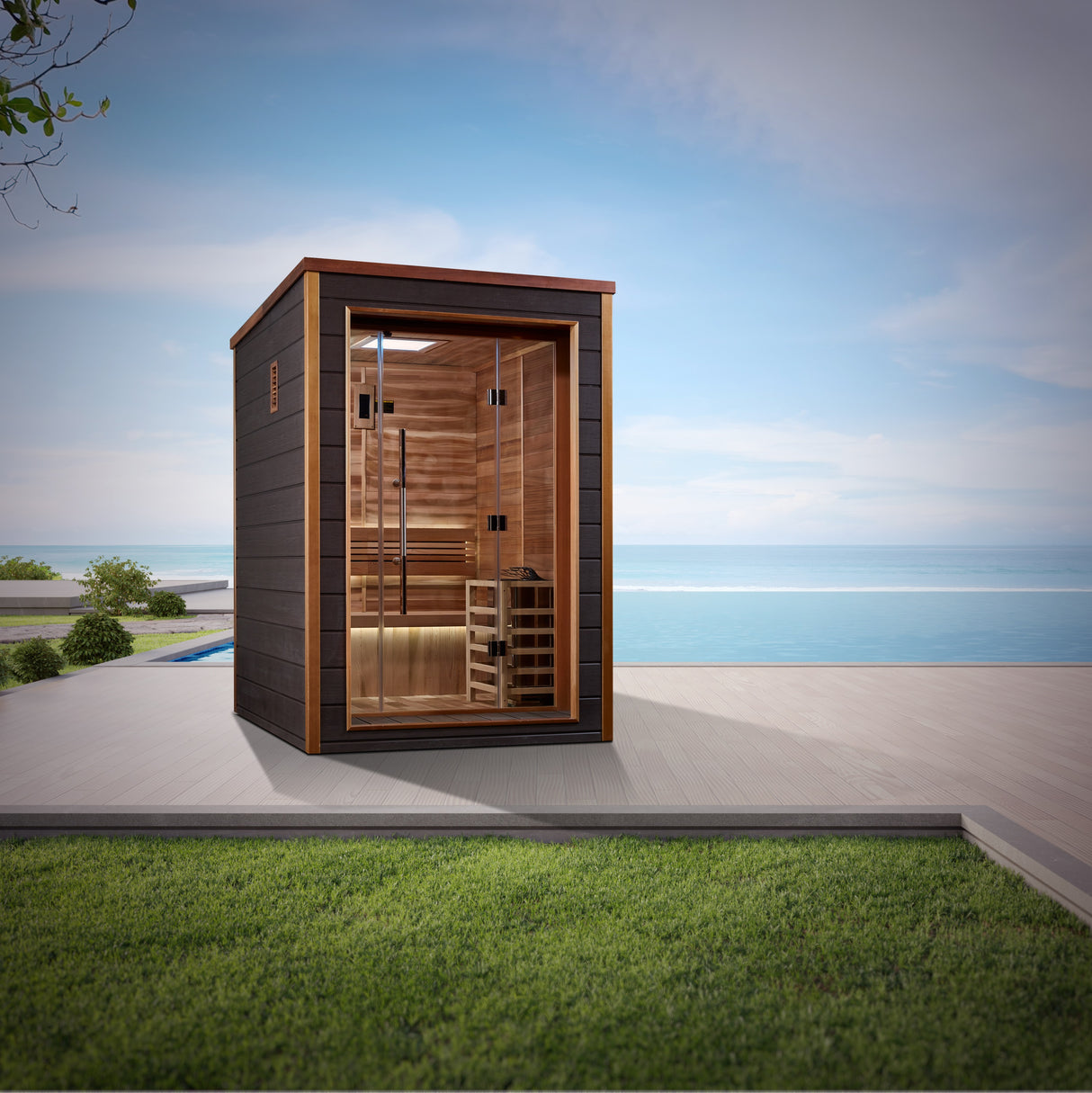 Golden Designs Narvik 2-Person Sauna with Canadian Red Cedar Interior