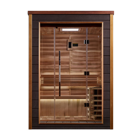 Golden Designs Narvik 2-Person Sauna with Canadian Red Cedar Interior - Luxurious Home Spa Experience