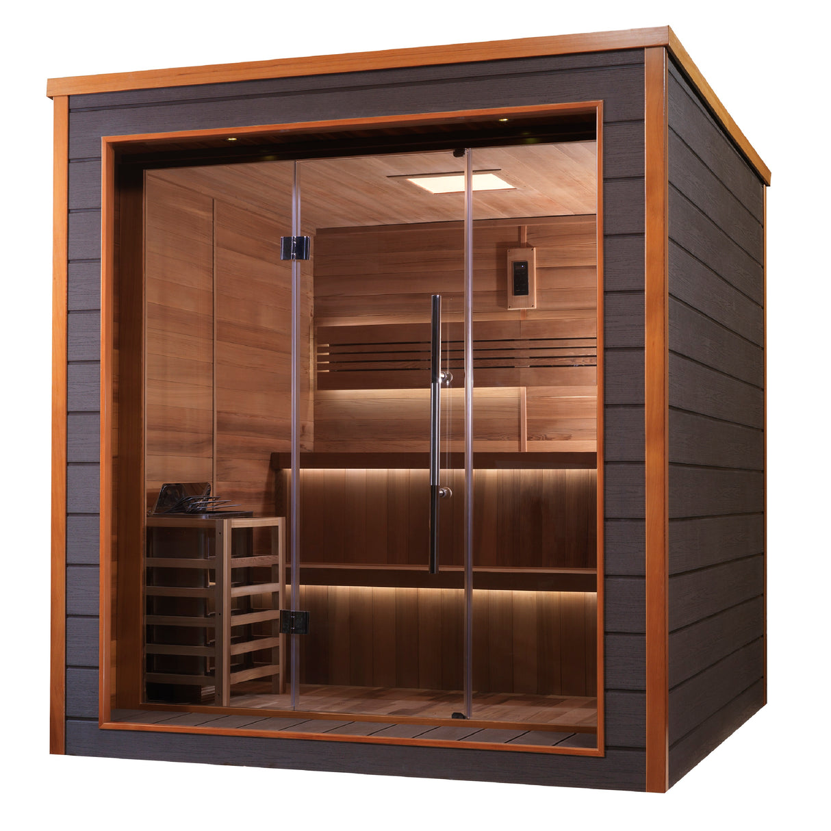 Golden Designs Bergen 6-Person Indoor/Outdoor Sauna - Relaxation and Wellness Retreat at Aurora Sanctuary