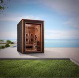 Golden Designs Nora 2 Person Outdoor-Indoor PureTech™ Hybrid Full Spectrum Sauna GDI-8222-01 - Canadian Red Cedar Interior