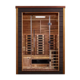 Golden Designs Nora 2 Person Outdoor-Indoor PureTech™ Hybrid Full Spectrum Sauna GDI-8222-01 - Canadian Red Cedar Interior